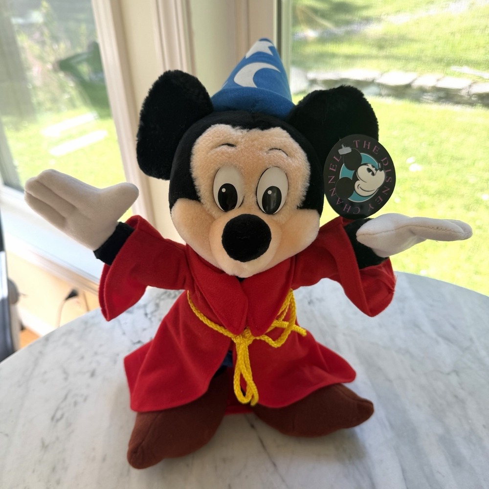 VTG 80s Sorcerer Mickey Mouse Plush Canasa Sri Lanka Disney Channel Tag Fantasia